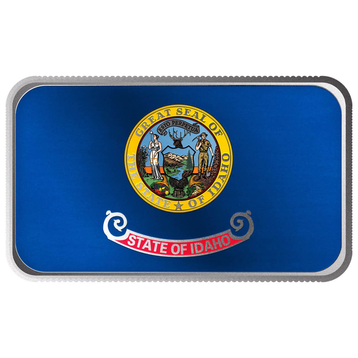 Shop Idaho State Flag 1 Troy Ounce 999 Fine Silver Color Bar.