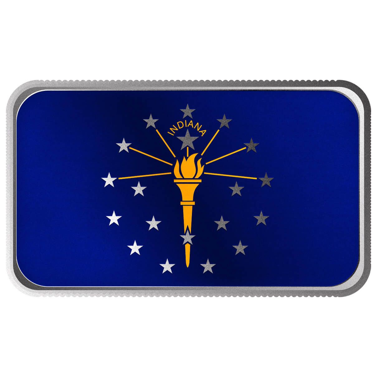 Indiana State Flag 1 oz Silver Color Bar