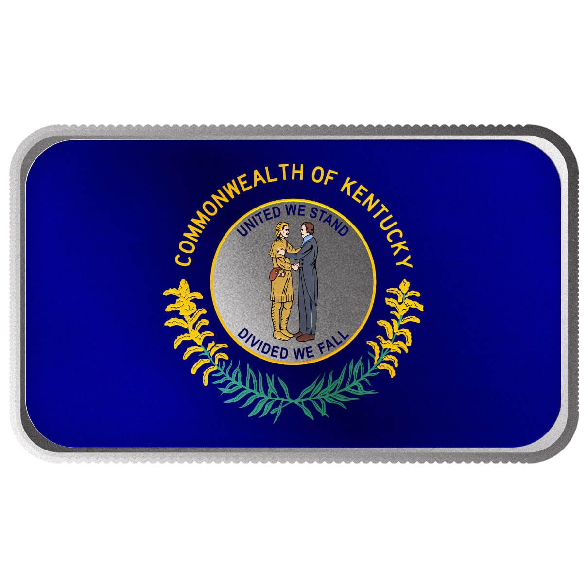 Shop Kentucky State Flag 1 Troy Ounce 999 Fine Silver Color Bar.