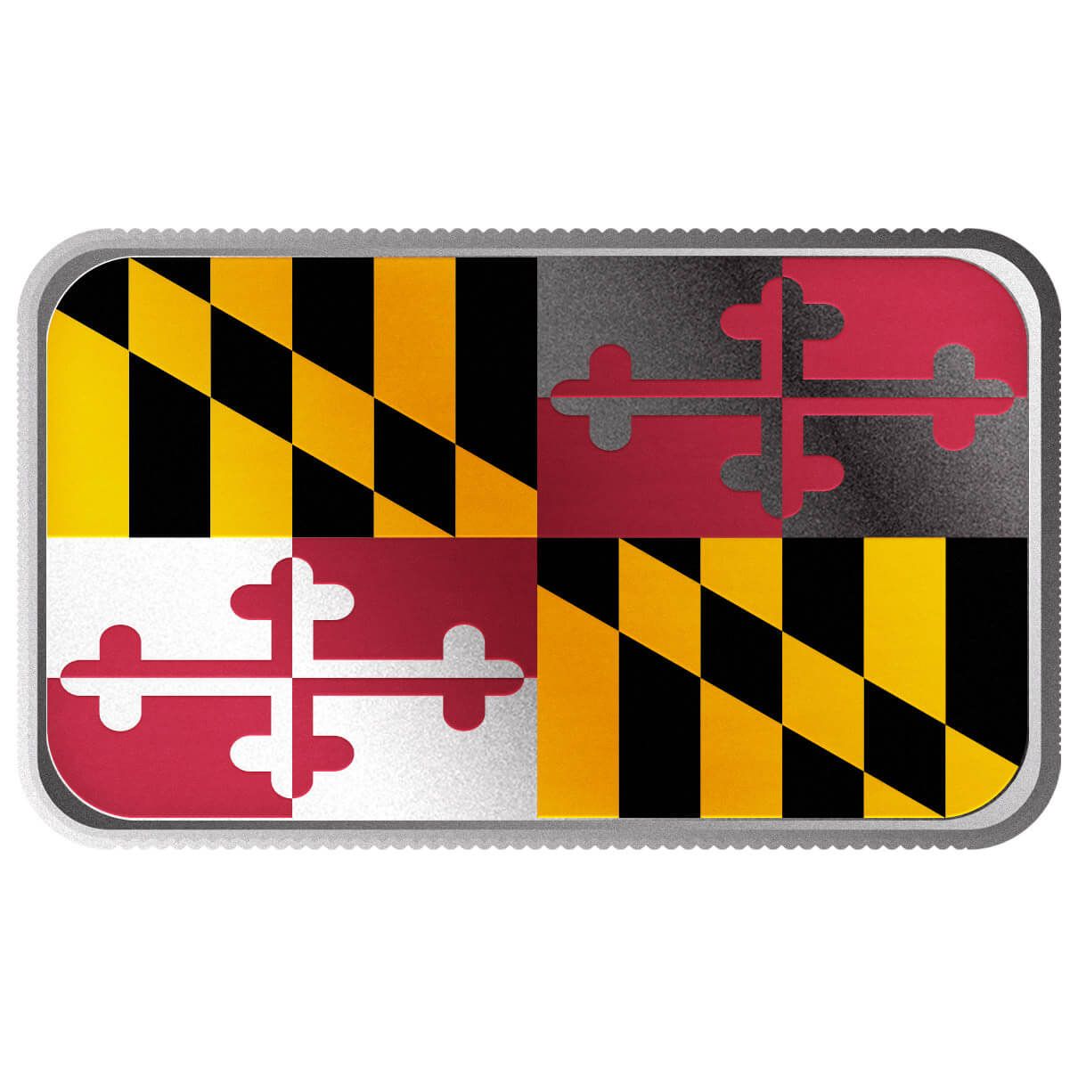 Maryland State Flag 1 oz Silver Color Bar