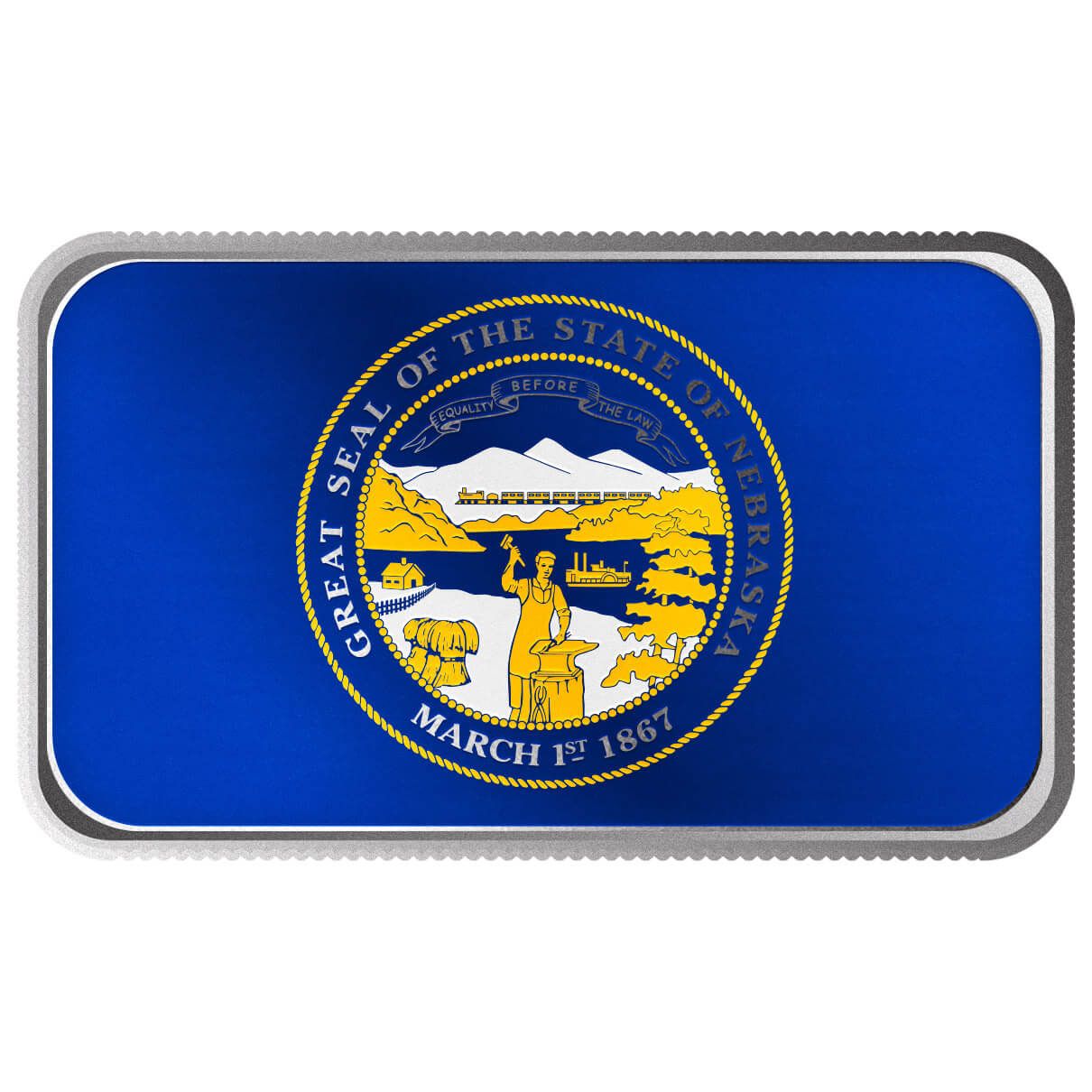 Shop Nebraska State Flag 1 Troy Ounce 999 Fine Silver Color Bar.
