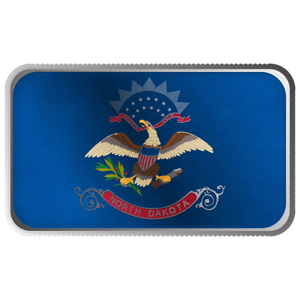 Shop North Dakota State Flag 1 Troy Ounce 999 Fine Silver Color Bar.