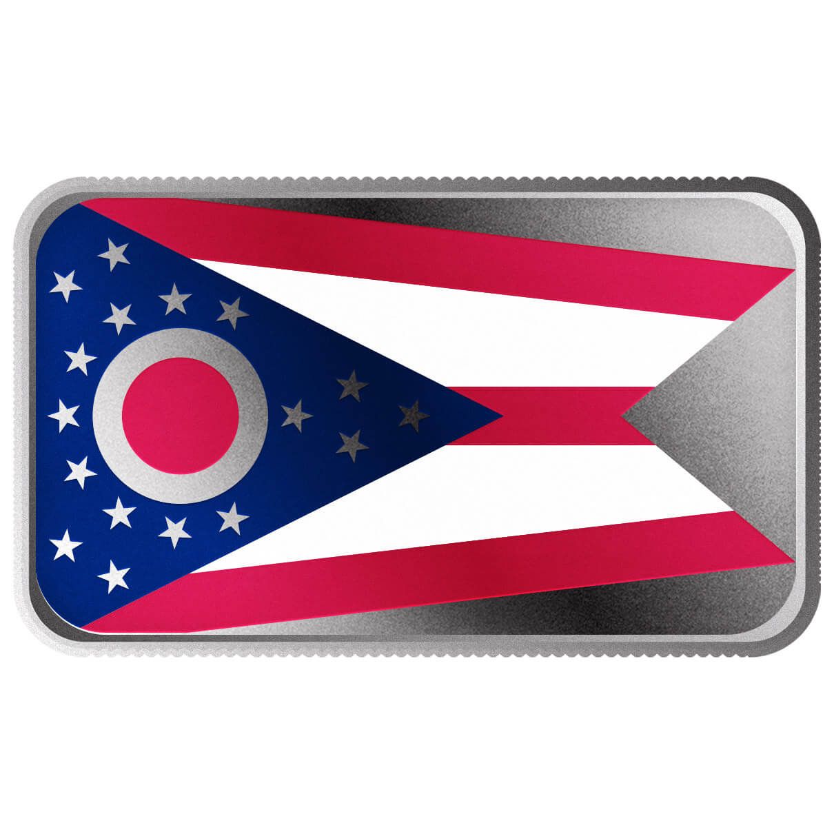 Ohio State Flag 1 oz Silver Color Bar