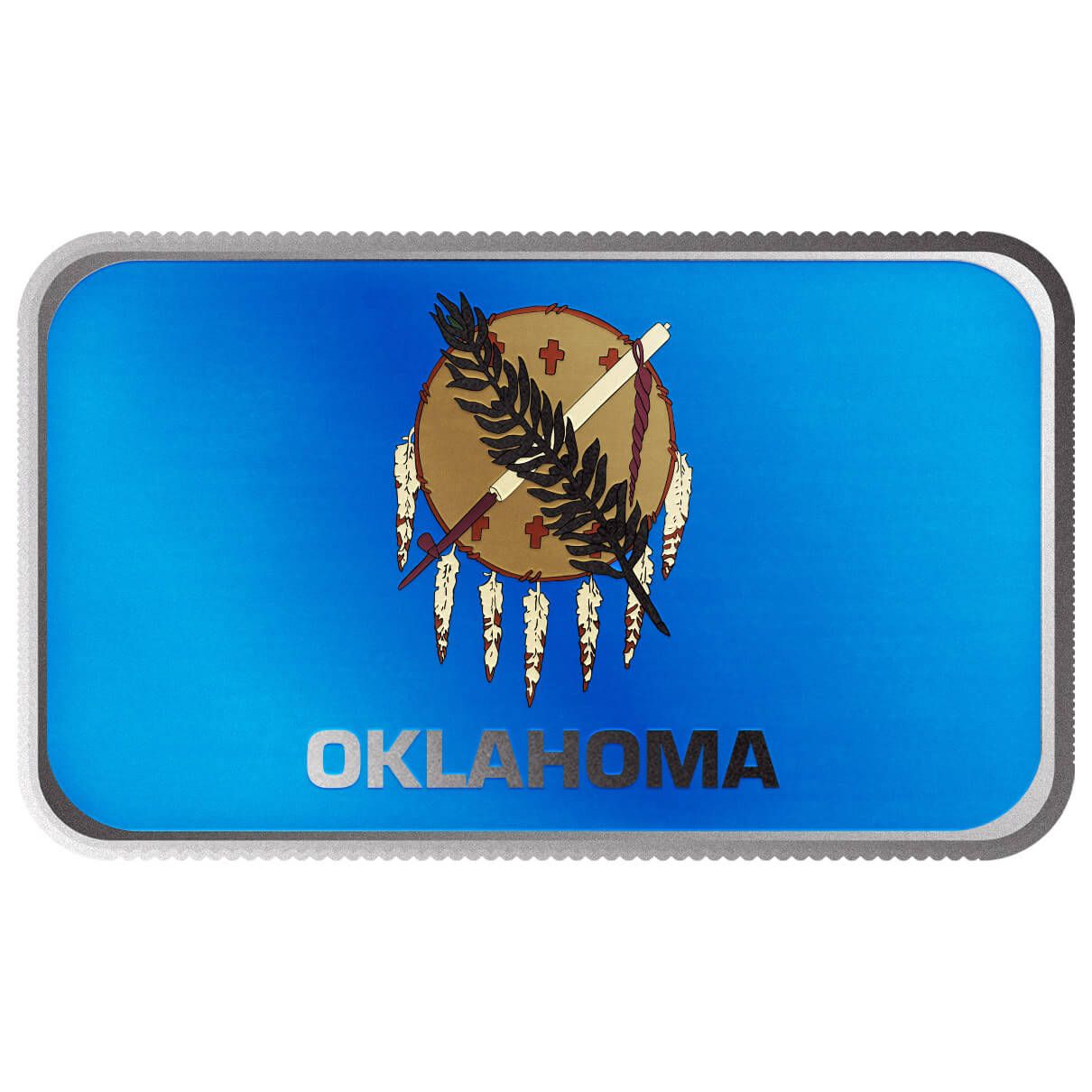 Shop Oklahoma State Flag 1 Troy Ounce 999 Fine Silver Color Bar.