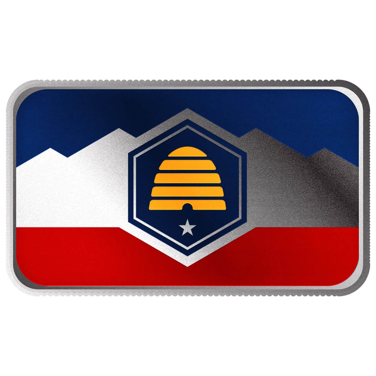 Utah State Flag 1 oz Silver Color Bar