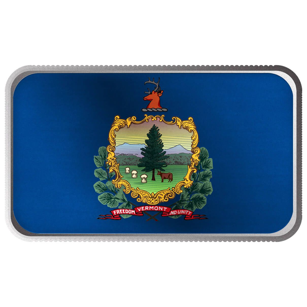 Shop Vermont State Flag 1 Troy Ounce 999 Fine Silver Color Bar.