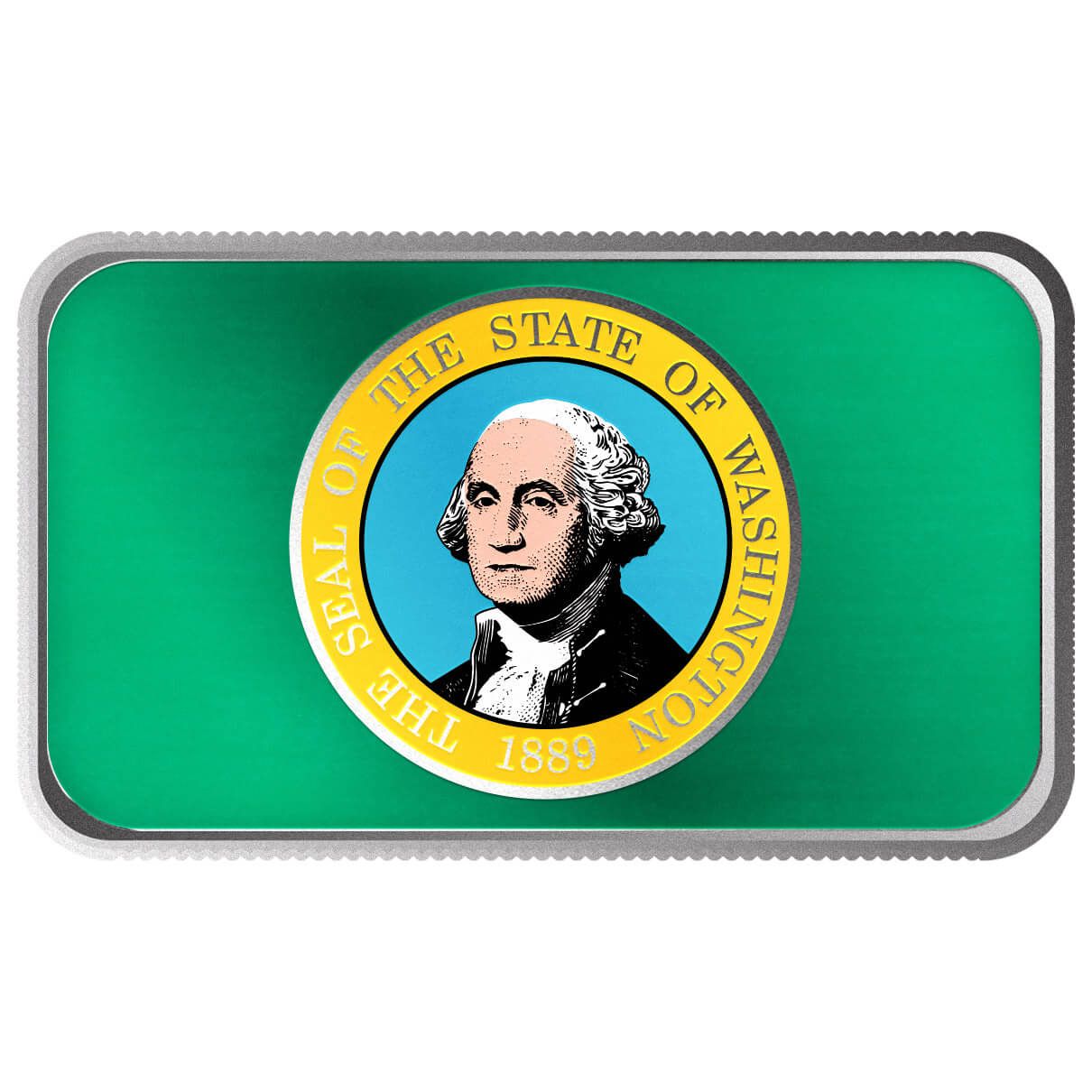 Shop Washington State Flag 1 Troy Ounce 999 Fine Silver Color Bar.