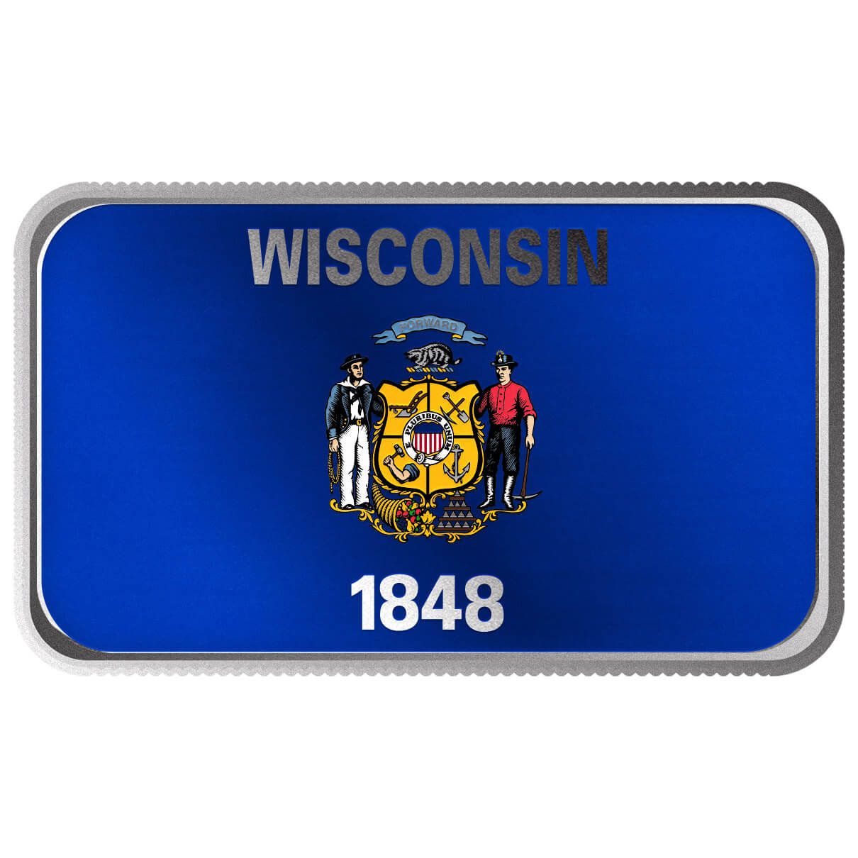 Wisconsin State Flag 1 oz Silver Color Bar