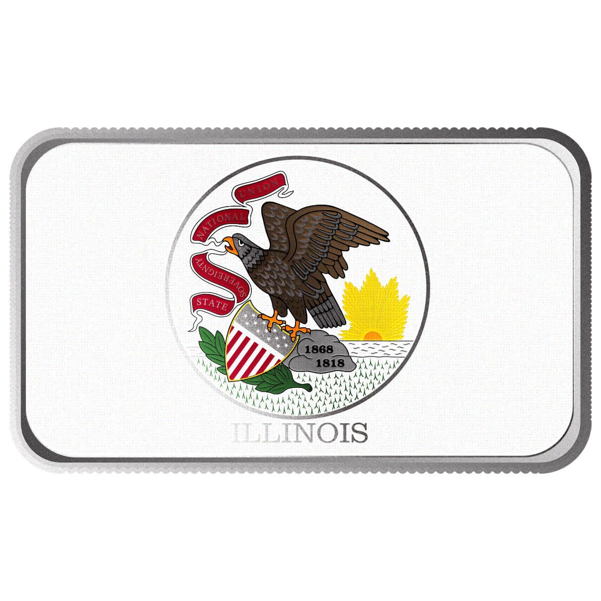 Illinois State Flag 1 oz Silver Color Bar