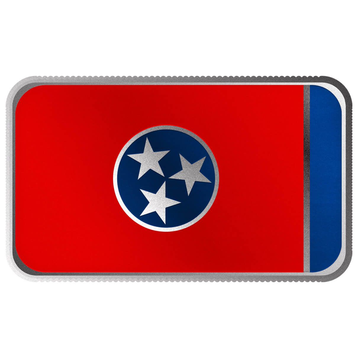 Shop Tennessee State Flag 1 Troy Ounce 999 Fine Silver Color Bar.