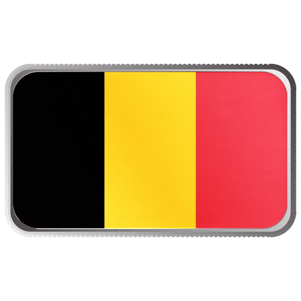 Shop Belgium Country Flag 1 Troy Ounce 999 Fine Silver Color Bar