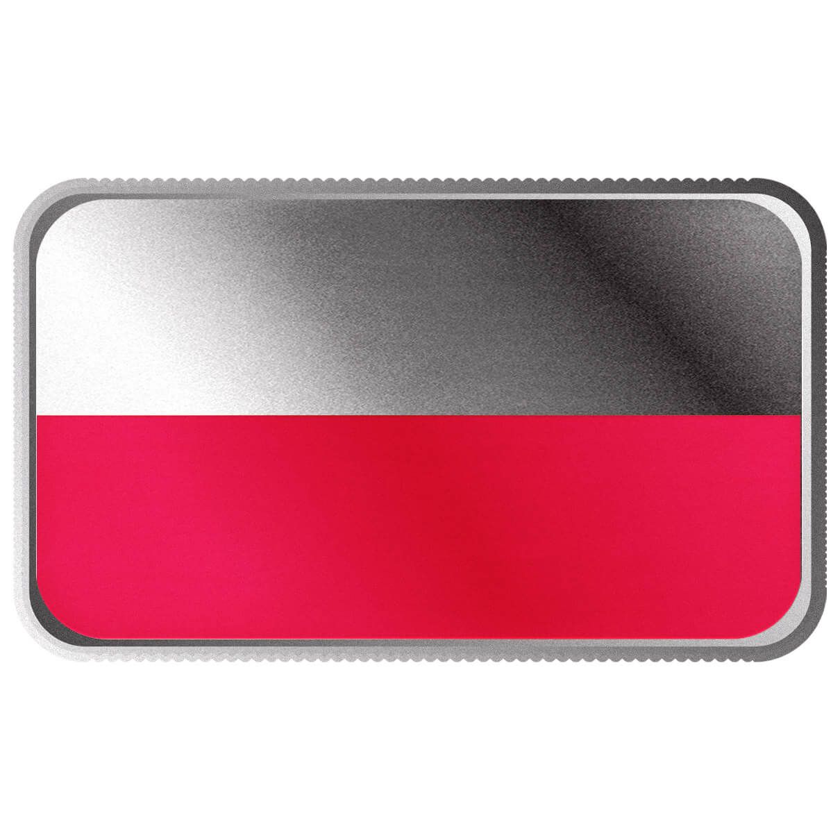 Poland Country Flag 1 oz Silver Color Bar