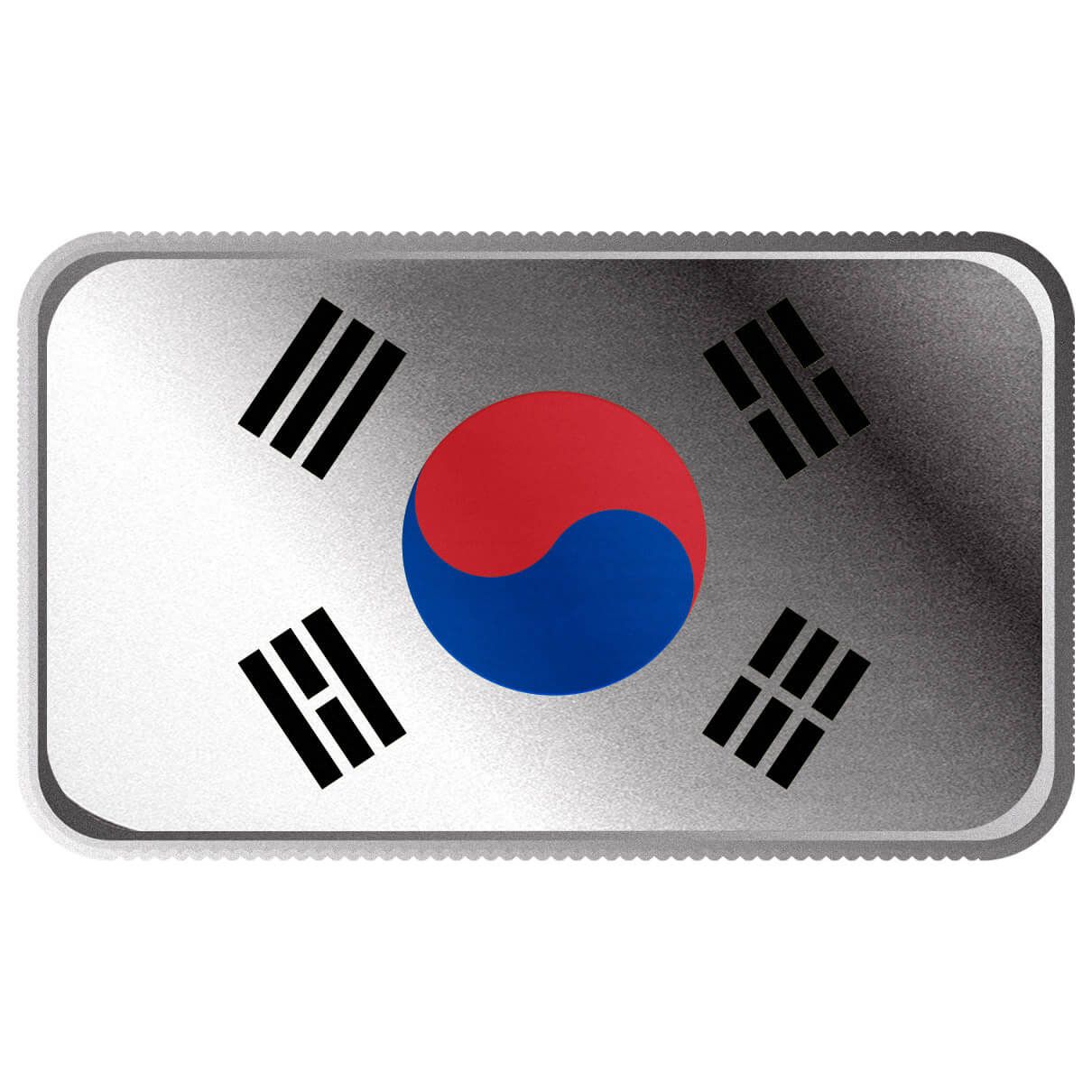 South Korea Country Flag 1 oz Silver Color Bar