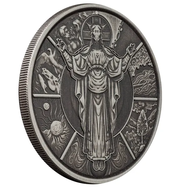 2024 Scottsdale Mint Samoa The Jesus Collection Genesis Jesus As Creator 1 Troy Ounce 999 Fine Silver Antique Legal Tender Coin 01