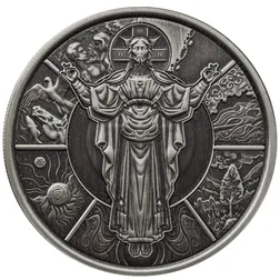 2024 Scottsdale Mint Samoa The Jesus Collection Genesis Jesus As Creator 1 Troy Ounce 999 Fine Silver Antique Legal Tender Coin 02