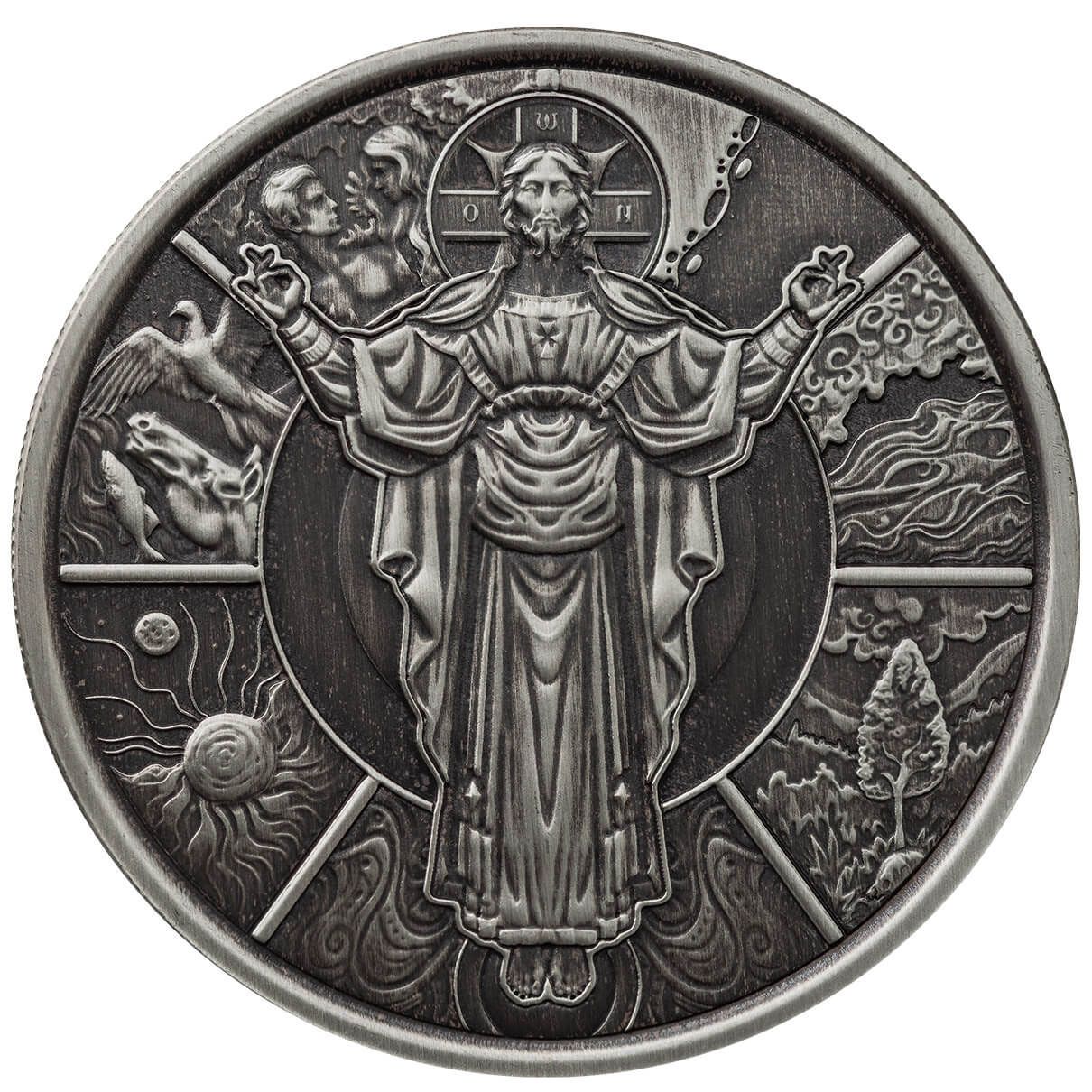 2024 Samoa Jesus Collection: The Creator 1 oz Silver Antique Coin Alpha  Strike