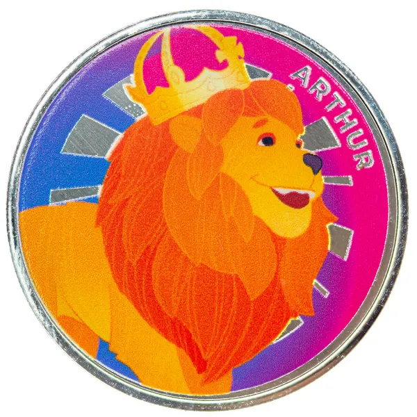 2024 Scottsdale Mint Arthur The Lion Childrens 1 Troy Ounce 999 Fine Silver Color Proof Like Round 04