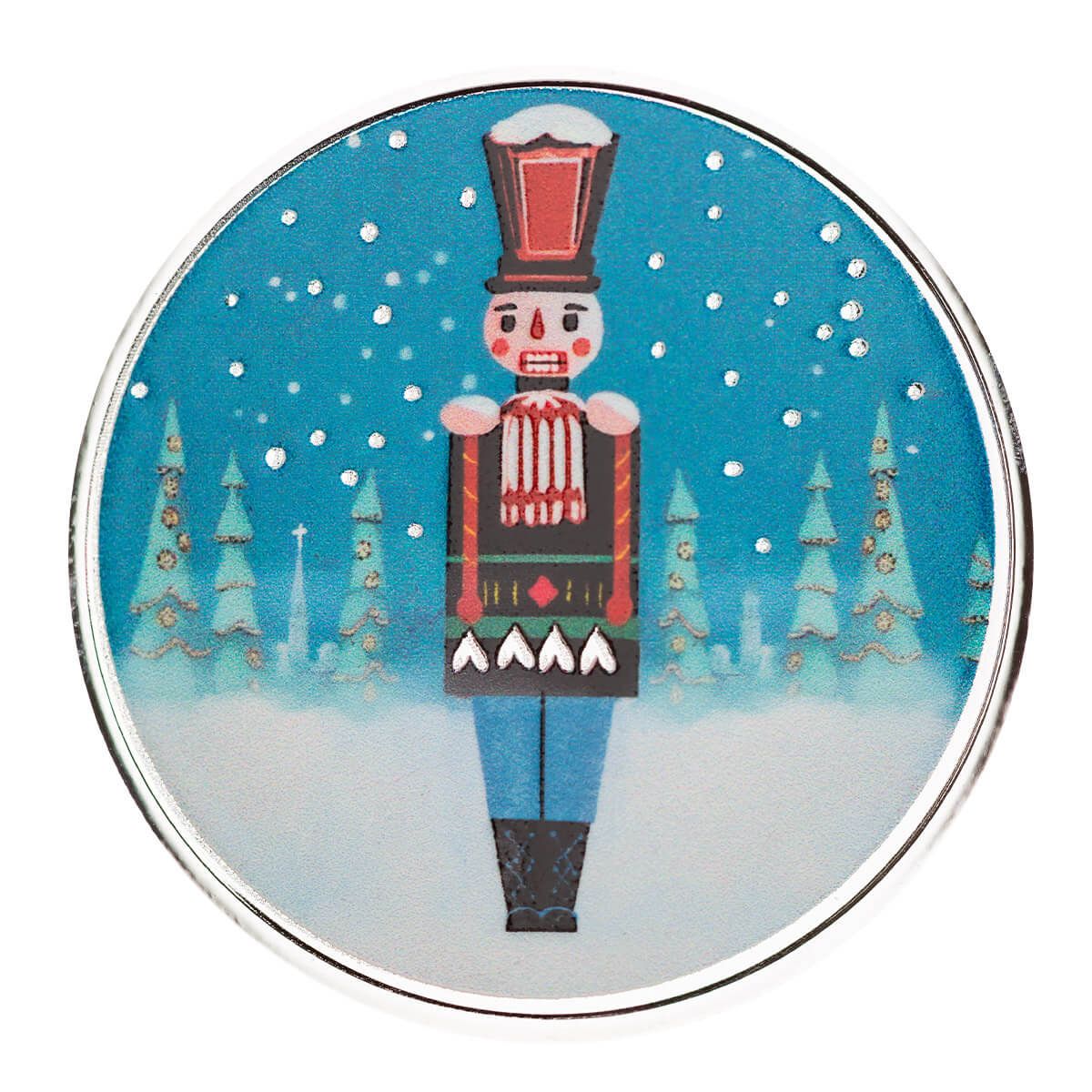 Nutcracker 1 oz Silver Color Round