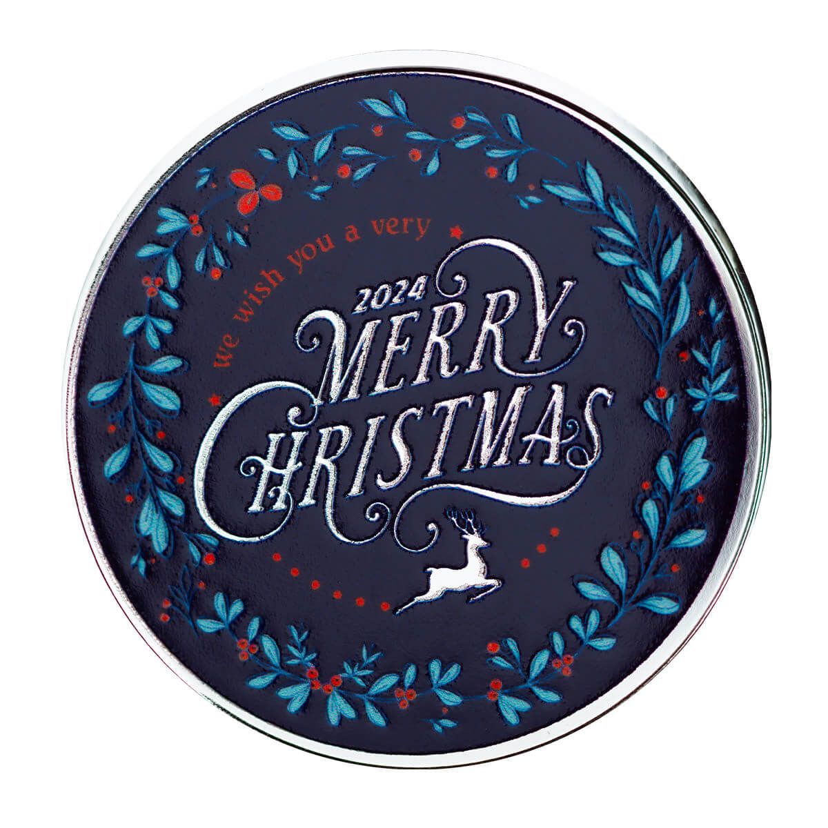 Merry Christmas 1 oz Silver Color Round