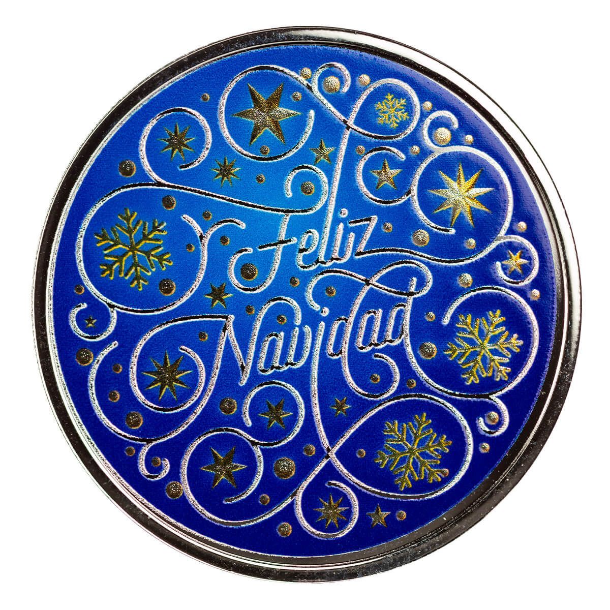 Feliz Navidad 1 oz Silver Color Round