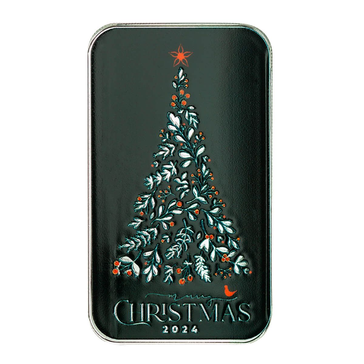 Evergreen Christmas Tree 1 oz Silver Color Bar