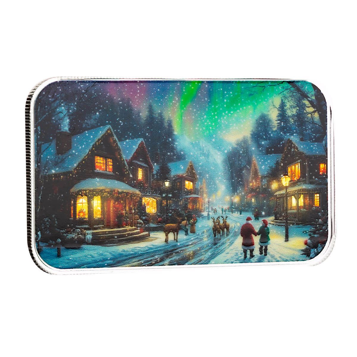 Winter Wonderland 1 oz Silver Color Bar