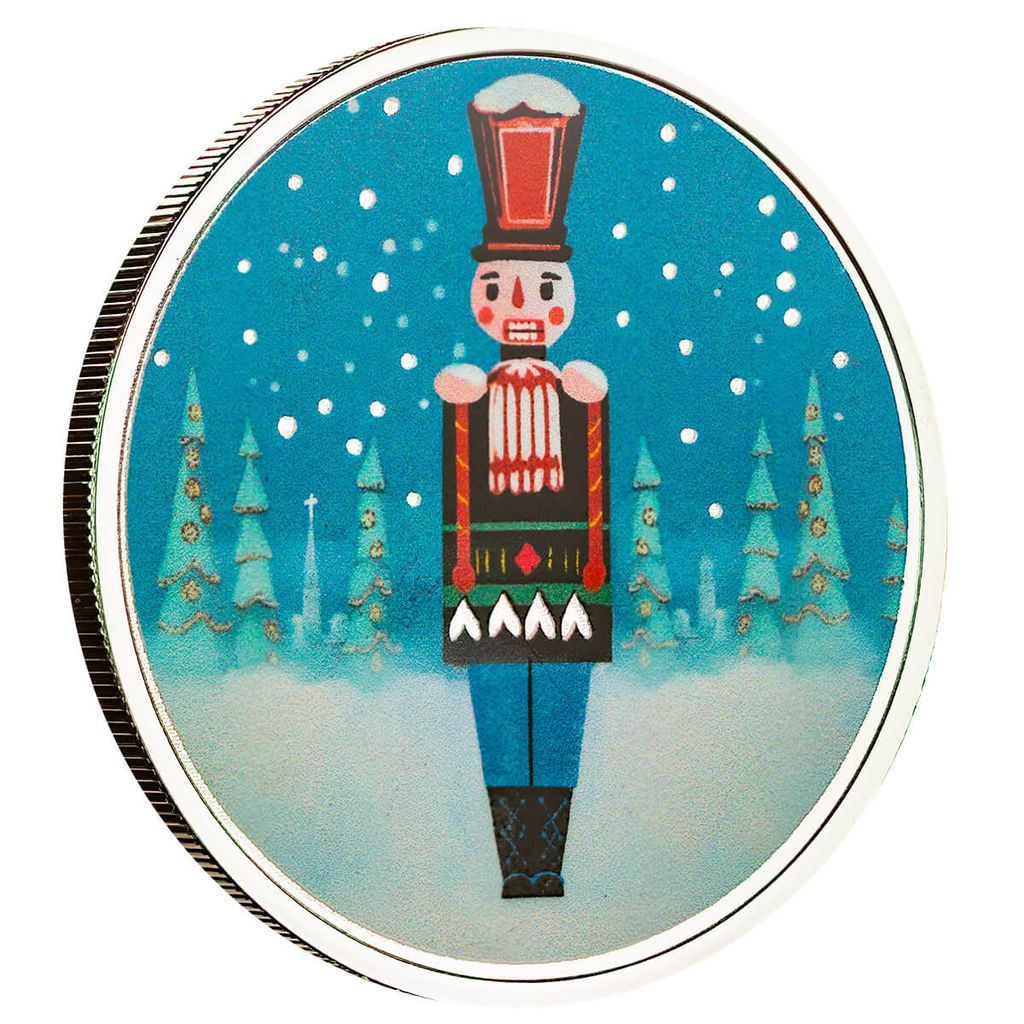 Nutcracker 1 oz Silver Color Round
