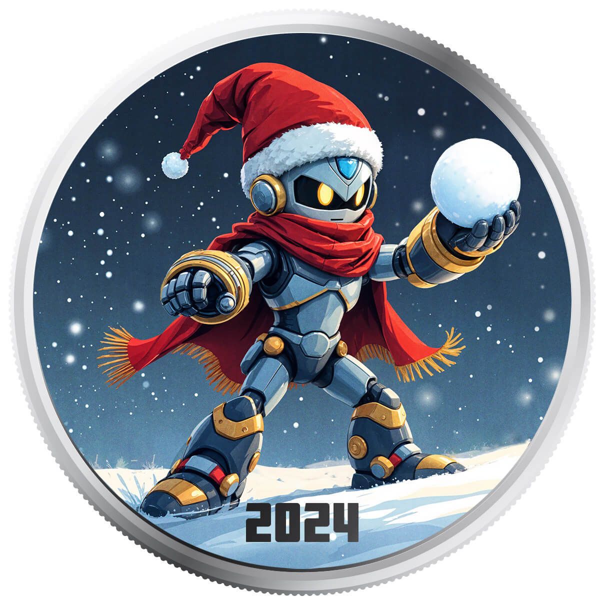 Frostbyte the Robot 1 oz Silver Color Round