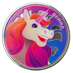 2024 Scottsdale Mint Gemma The Unicorn Childrens 1 Troy Ounce 999 Fine Silver Color Proof Like Round 02
