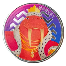 2024 Scottsdale Mint Harvey The Walrus Childrens 1 Troy Ounce 999 Fine Silver Color Proof Like Round 02