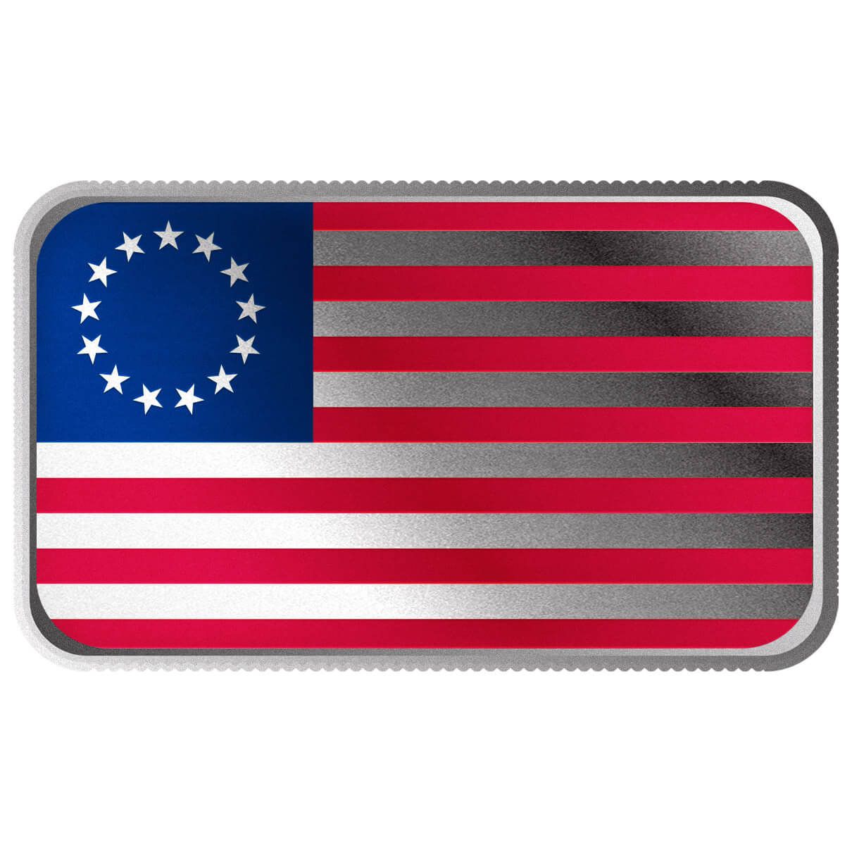 Betsy Ross Historic Flag 1 oz Silver Color Bar