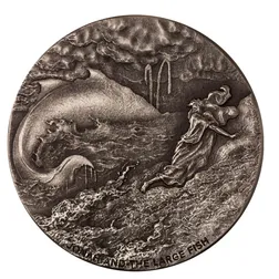 2024 Scottsdale Mint Niue Biblical Series Jonah And The Large Fish 2 Troy Ounce 999 Fine Silver Antique Coin 02