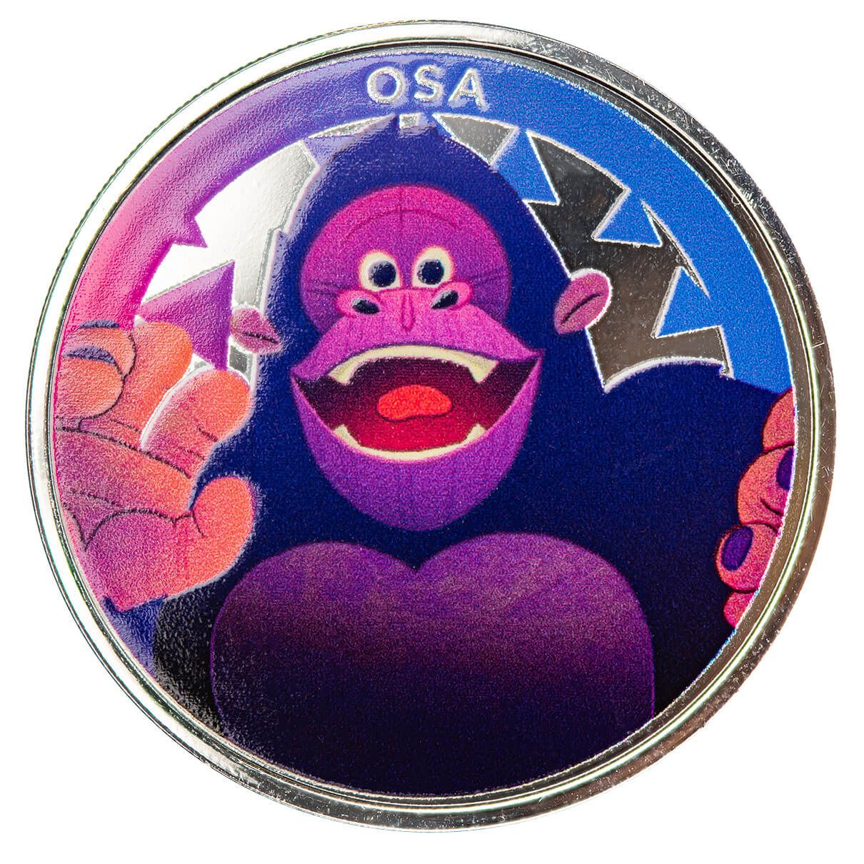2024 Scottsdale Crew ABC Childrens Book Osa the Gorilla 1 Troy Ounce 999  Fine Silver Color Proof Like Round