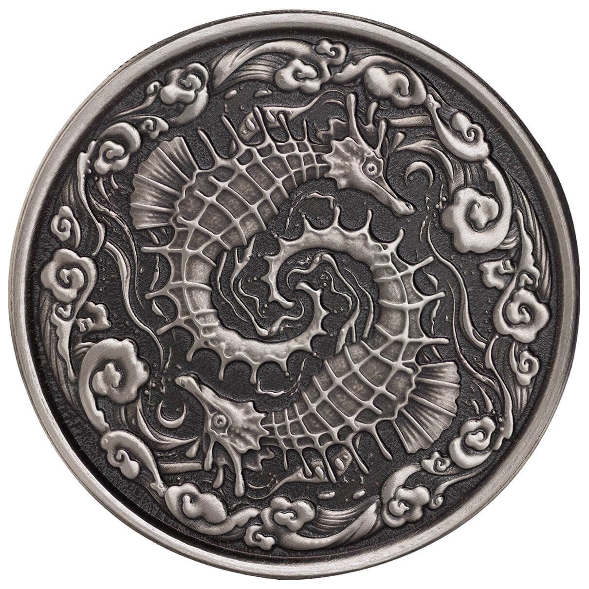 2024 Samoa Seahorse 1 oz Silver Antique Coin