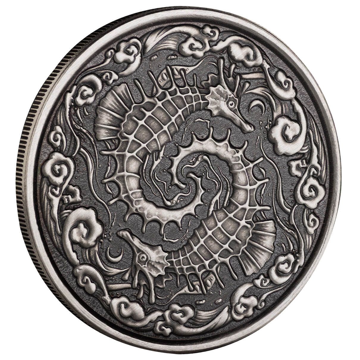 2024 Samoa Seahorse 1 oz Silver Antique Coin