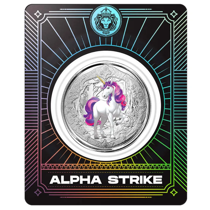 2024 Scottsdale Mint Fiji Unicorn In The Forest 1 Troy Ounce 999 Fine Silver Color Proof Purple 10