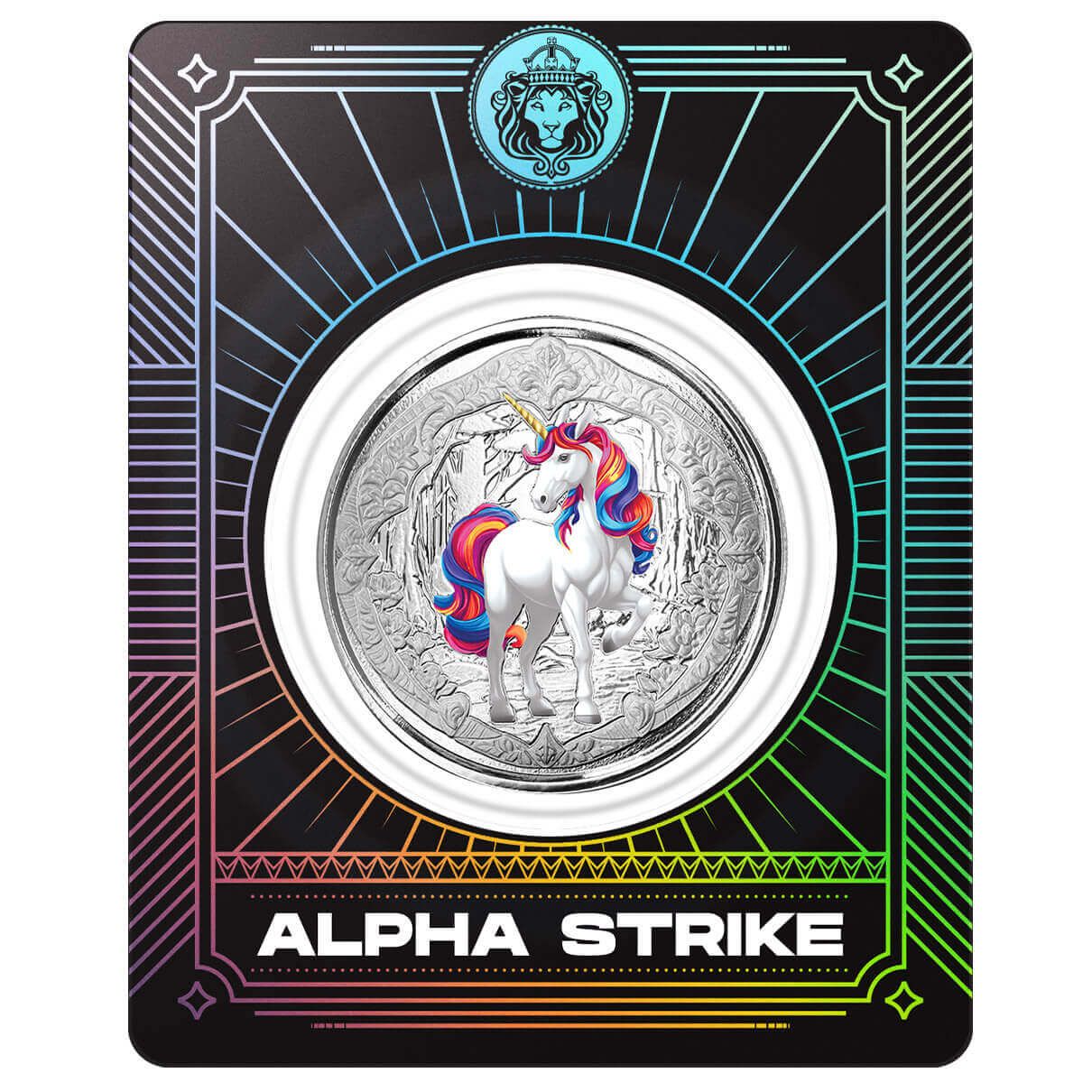2024 Fiji Unicorn “Blossom” 1 oz Silver Rainbow Color Coin Alpha Strike