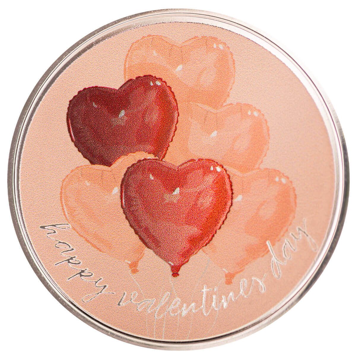Happy Valentine’s Day 1 oz Silver Color Round