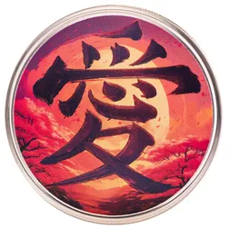 2025 I Love You Kanji Scottsdale Mint 1 Troy Ounce 999 Fine Silver Color Bar 21