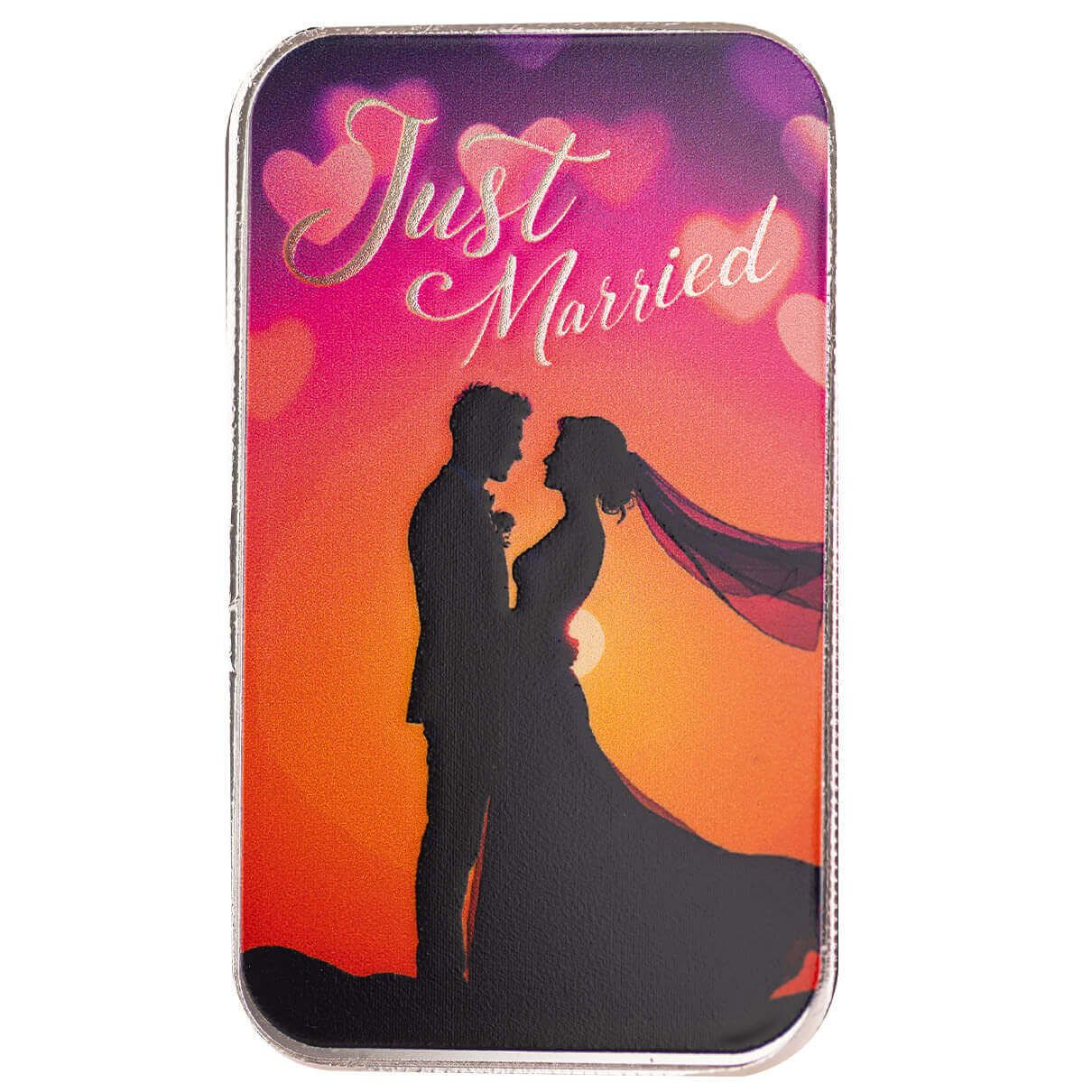 Just Married 1 oz Silver Color Bar