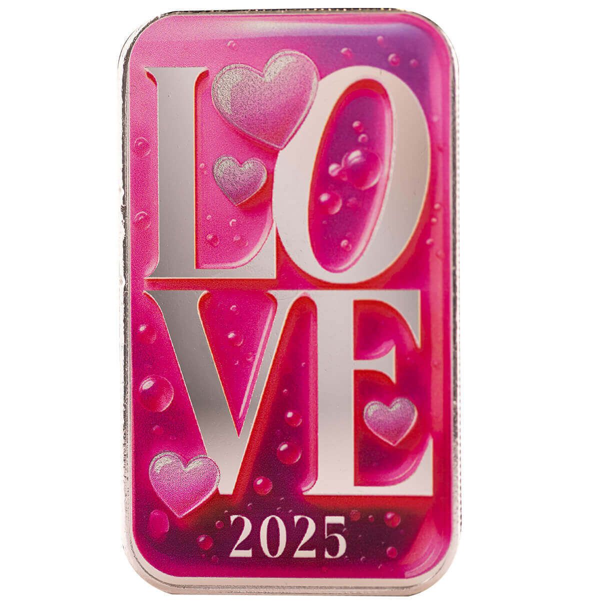 Love 2025 1 oz Silver Color Bar