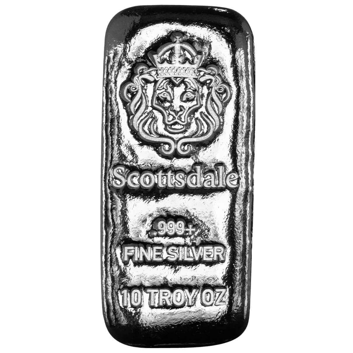 Scottsdale Mint Chunky 10 oz Silver Cast Bullion Bar