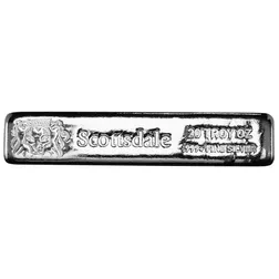 2025 Scottsdale Mint 20 Troy Ounces 999 Fine Silver Bar 1