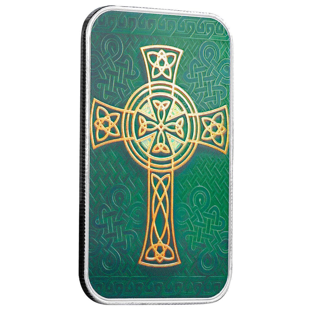 Celtic Cross 1 oz Silver Color Bar | Scottsdale Mint