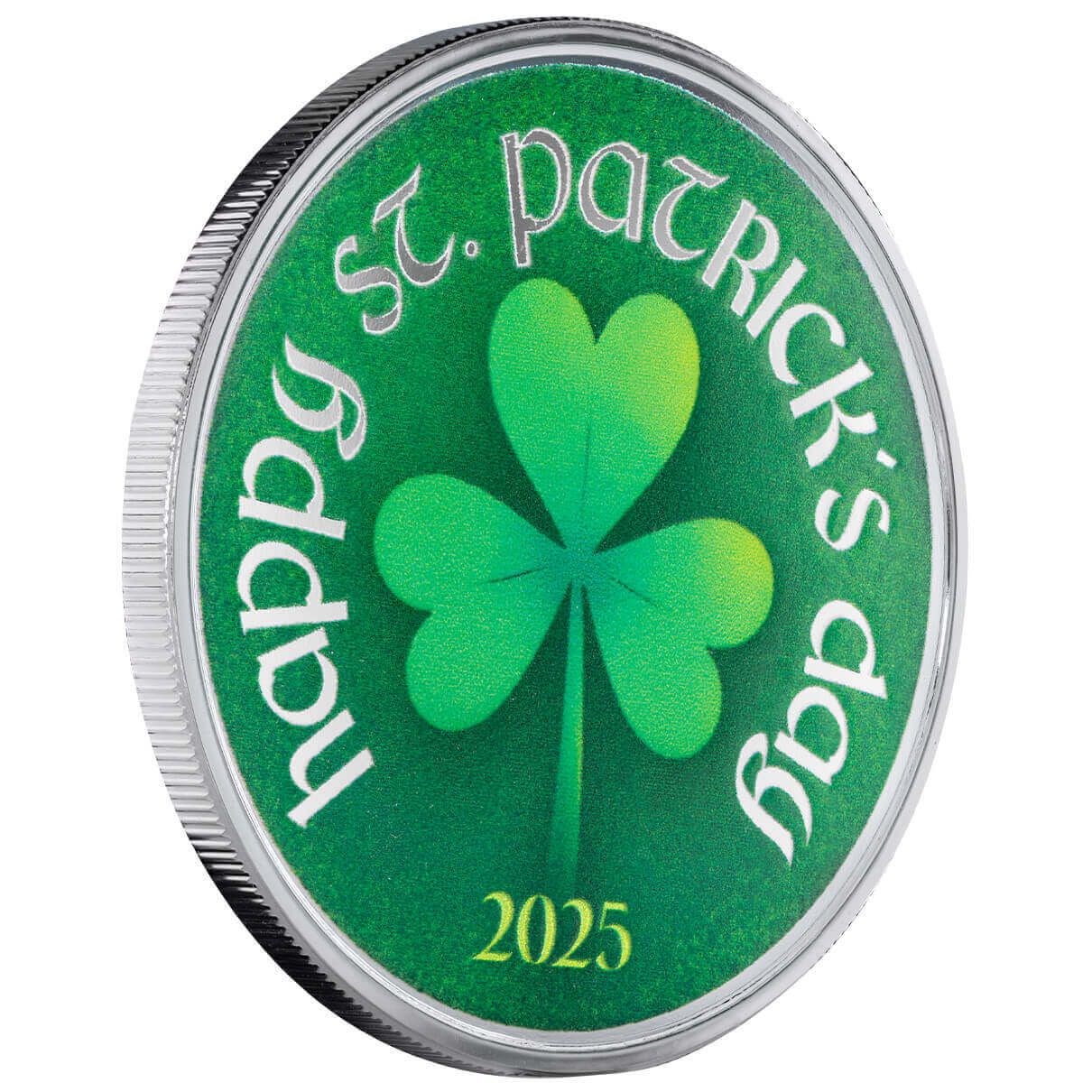Happy St. Patrick's Day 2025 1 oz Silver Color Round