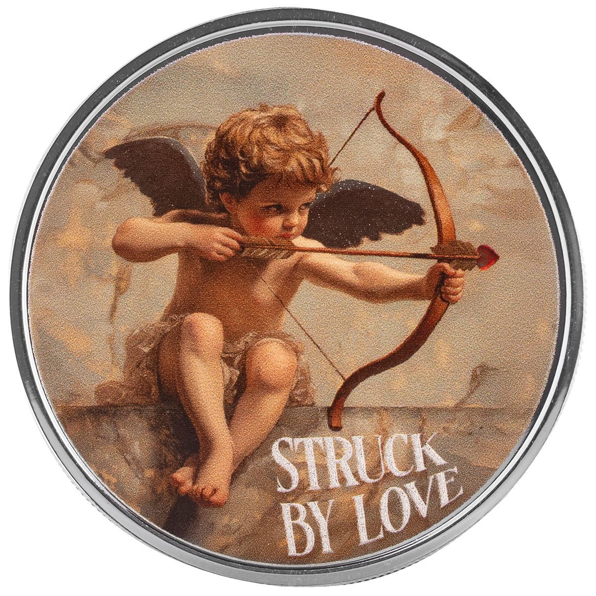Struck by Love 1 oz Silver Color Round