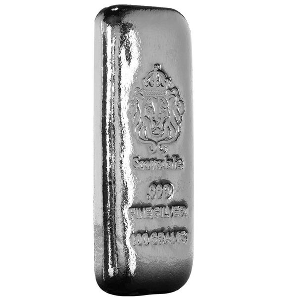 Scottsdale Mint Lion 100 Grams 999 Fine Silver Cast Bullion Bar 7