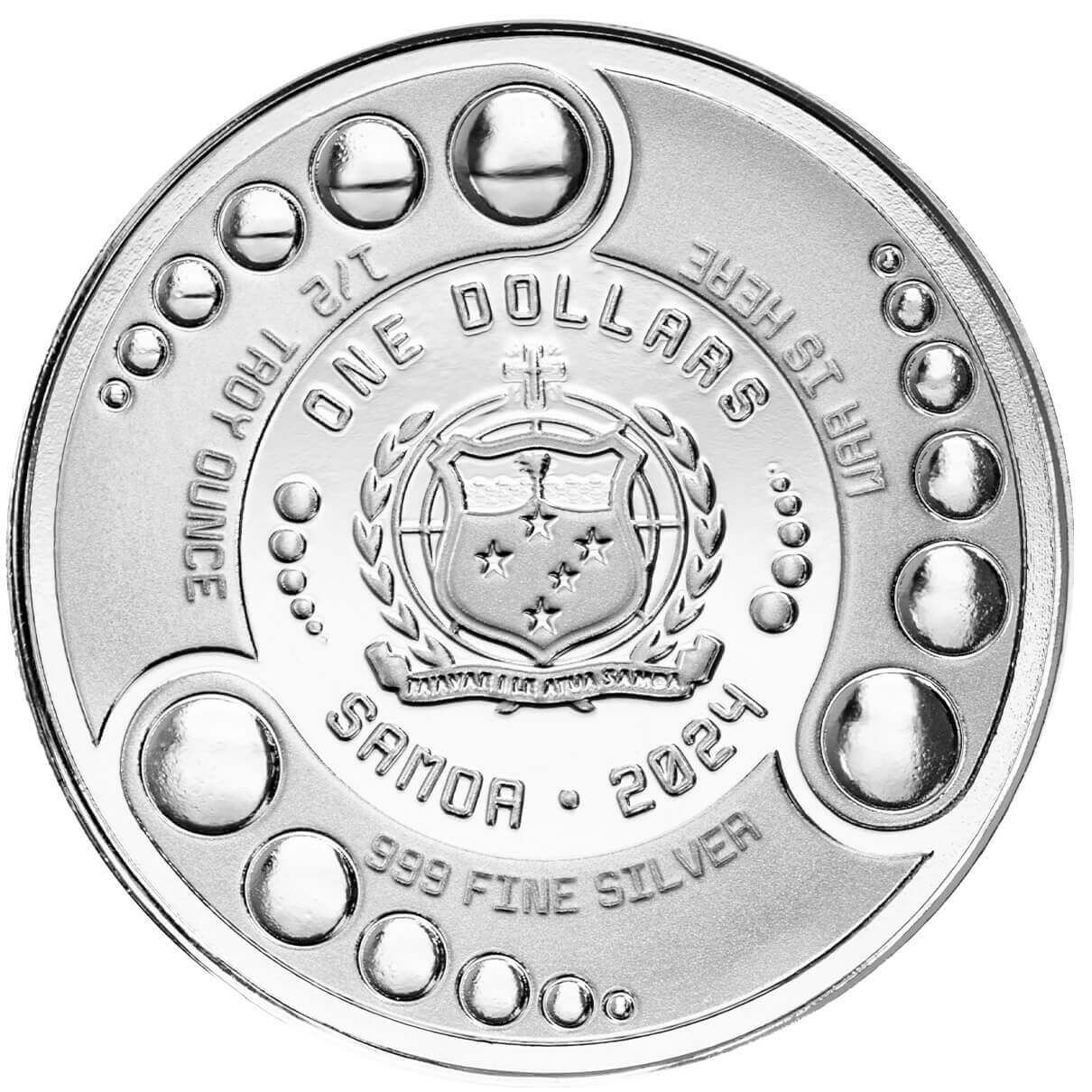 2024 Samoa Alien Battle 1/2 oz Silver Coin .999 Fine