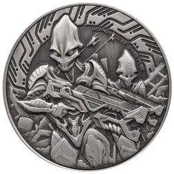 2024 Scottsdale Mint Samoa Alien Battle Is Here One Troy Ounce 999 Fine Silver Antique Coin 01