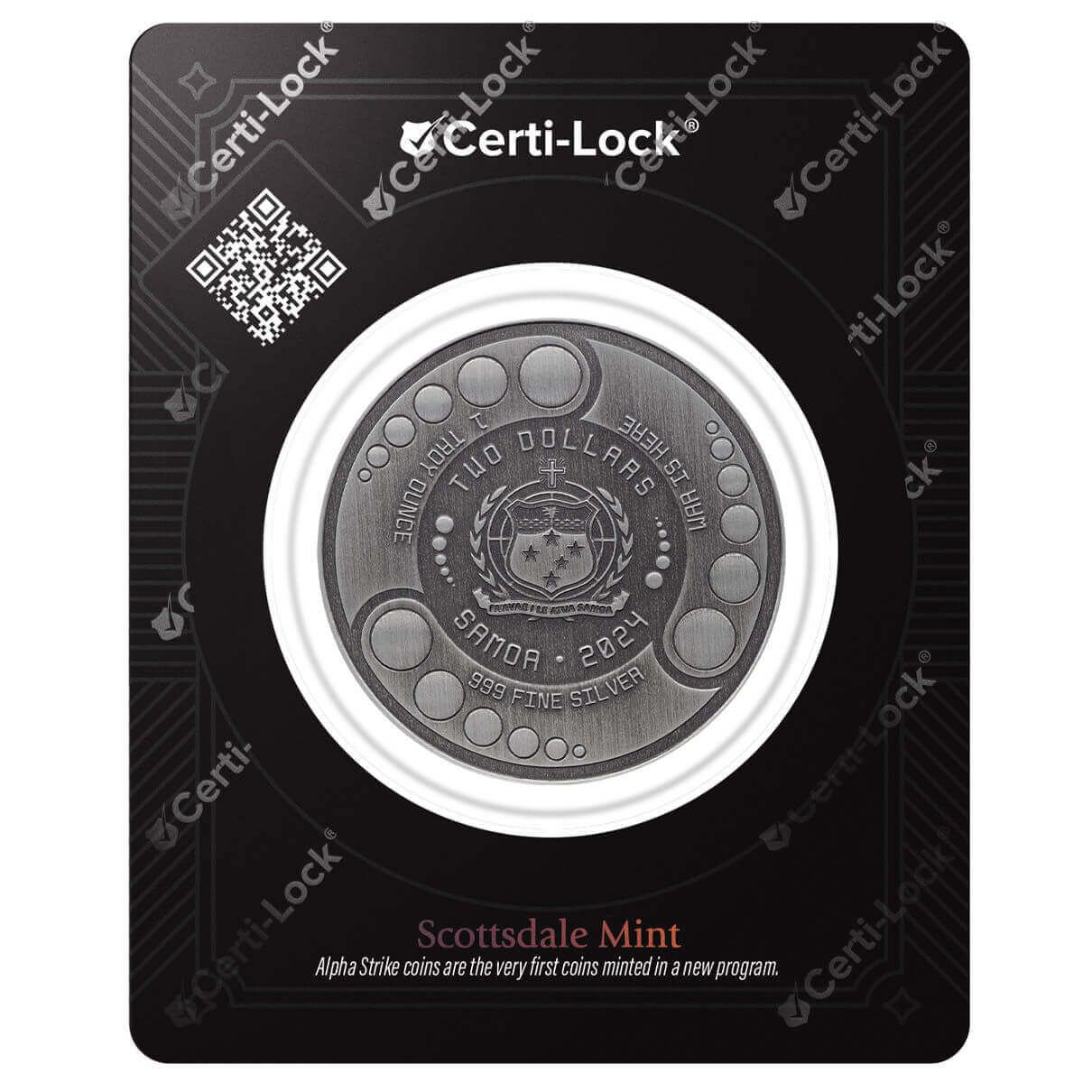 2024 Samoa Alien Battle 1 Troy oz 999 Fine Silver Antique Coin